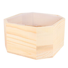 3 Stk. Holz Aufbewahrungsbox Achteckig Mit Fensterdesign