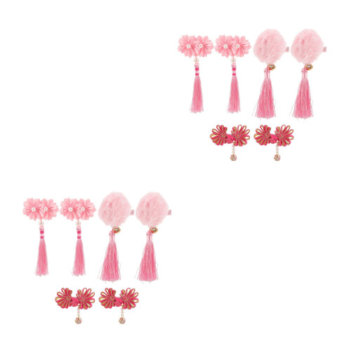 2 Sets/6 Kinder Quasten Haarspange Haarclip 1