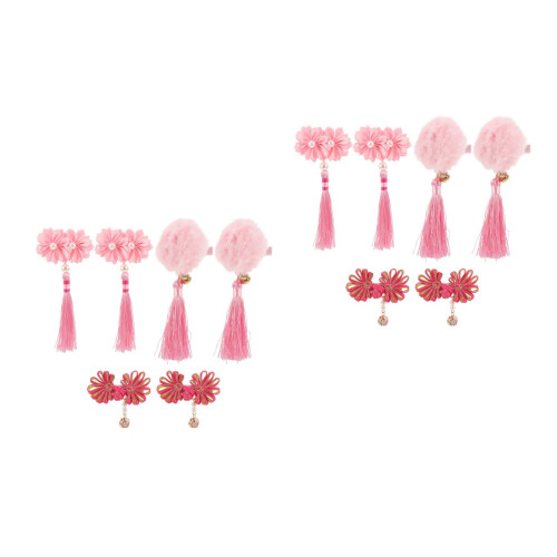 2 Sets/6 Kinder Quasten Haarspange Haarclip 2