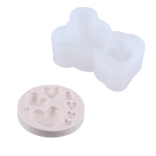 4 Valentins-Schokoladenform DIY Silikonform Herz Gussform