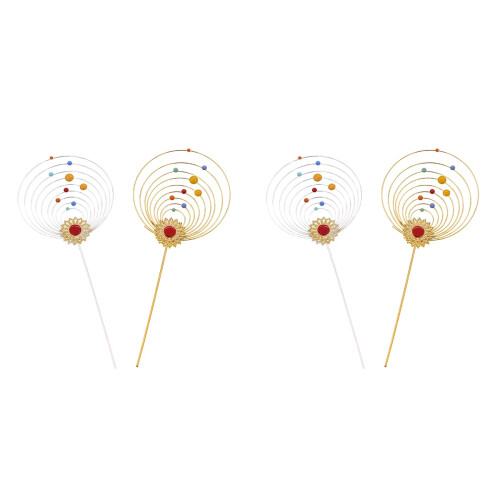 4 Metall Solar System Cake Toppers, Eisenkunst, Golden + Silber 1
