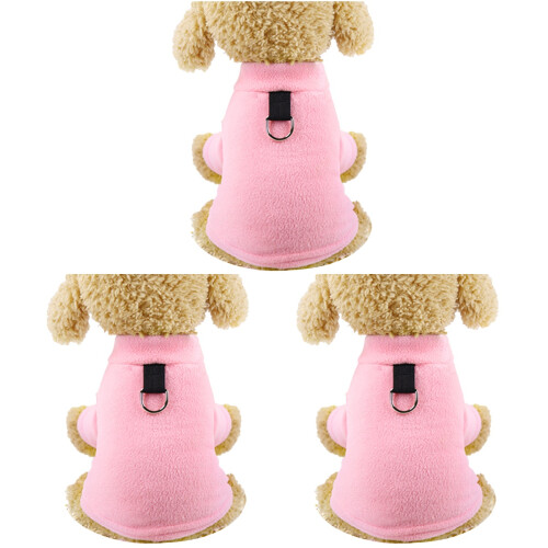 3Stk Plüsch Haustier Jacke Welpen Xs Pink 1