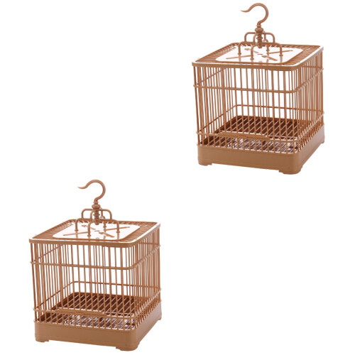 2 Sets Bird Display Cage With Base Tray And Hanging Hook 2