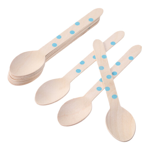 24 Unidades Madera Desechable Para Fiestas