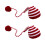 2 Pezzi Cappello Neonato a Mano con Palla Rosso+ 5