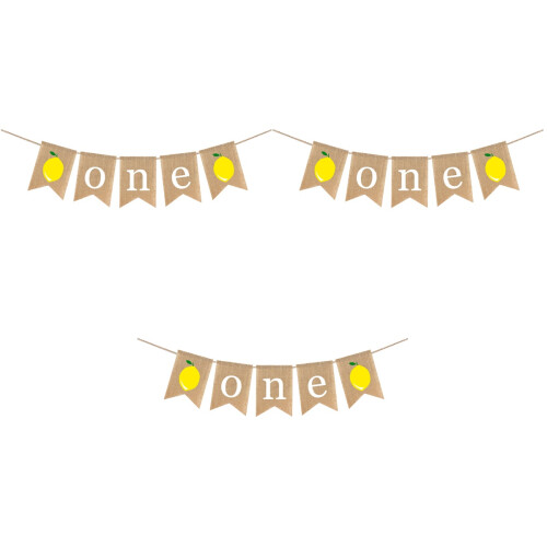 3 Pezzi In Juta A Tema Con Per Primo Compleanno 2