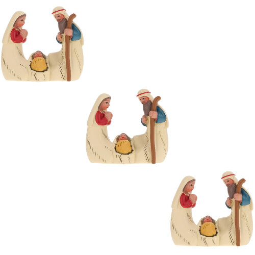 3 Pcs Miniature Nativity Figurine Tabletop Decoration 2