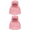 2 Pezzi Cappotto Cappuccio 100 cm Rosa 5