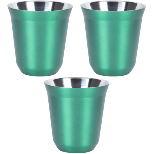 3 Stks Draagbare Dubbele Thermobeker RVS Koffiebeker 2