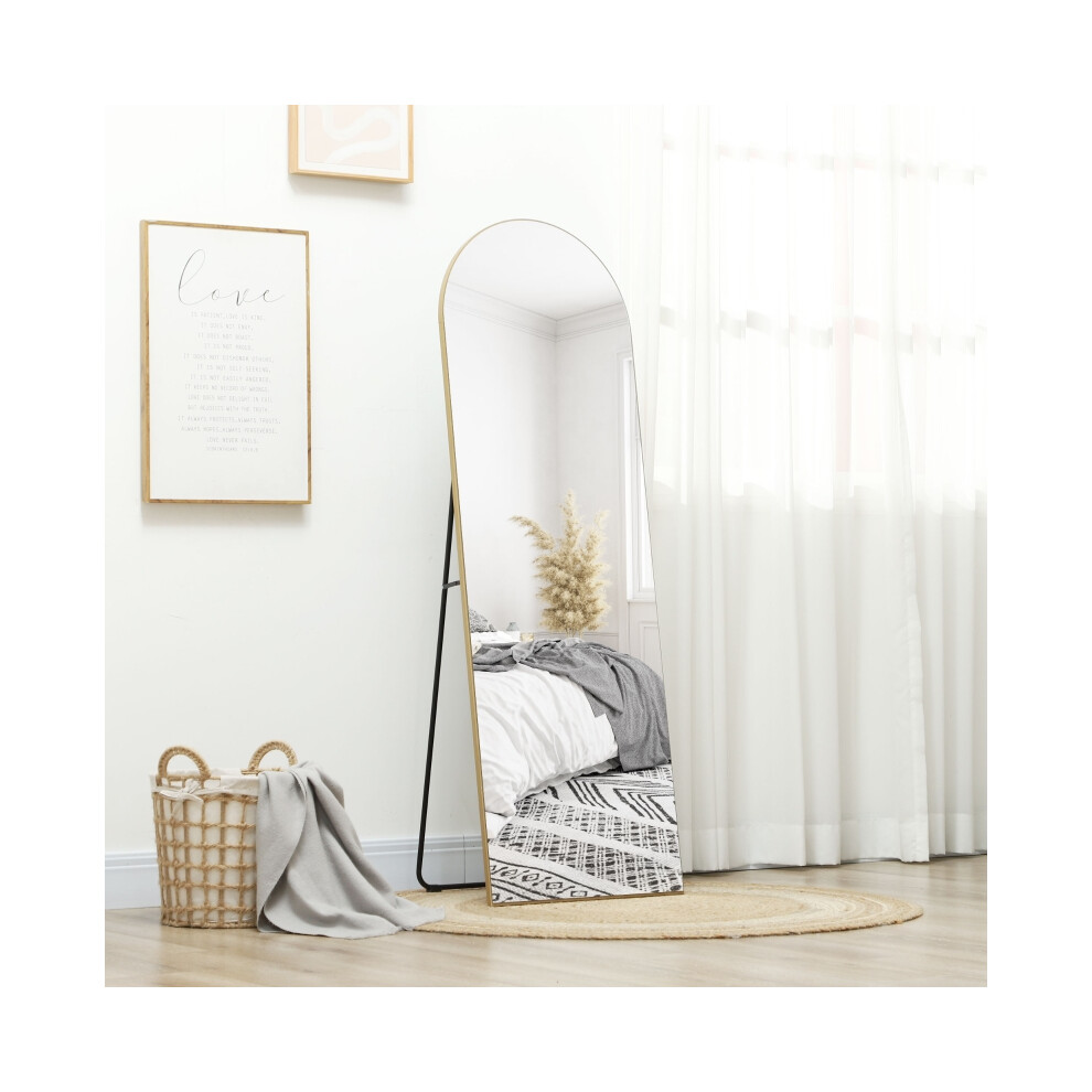 Full Length Mirror 150cm Arched Gold Tone Stylish Wall Mirror with Elegant Frame for Bedroom and Living Room-image-OPC-PMV7BK2-NEW