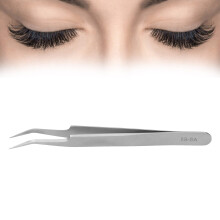 Nail Art &amp; Eyelash Extensions Tweezers Stainless Steel Curved Head 5BSA 14cm