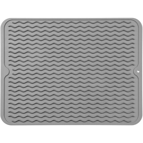 Escorredor de pratos de silicone multiuso, resistente ao calor e antiderrapante, para secagem rápida, fácil de guardar e com design flexível.