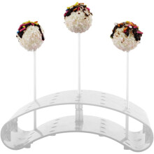 Rundt cupcake-dessertdisplay i klar akryl til slikkepinde til fødselsdagsfest, bryllup, jubilæum, elegant præsentation til din søde kreation.