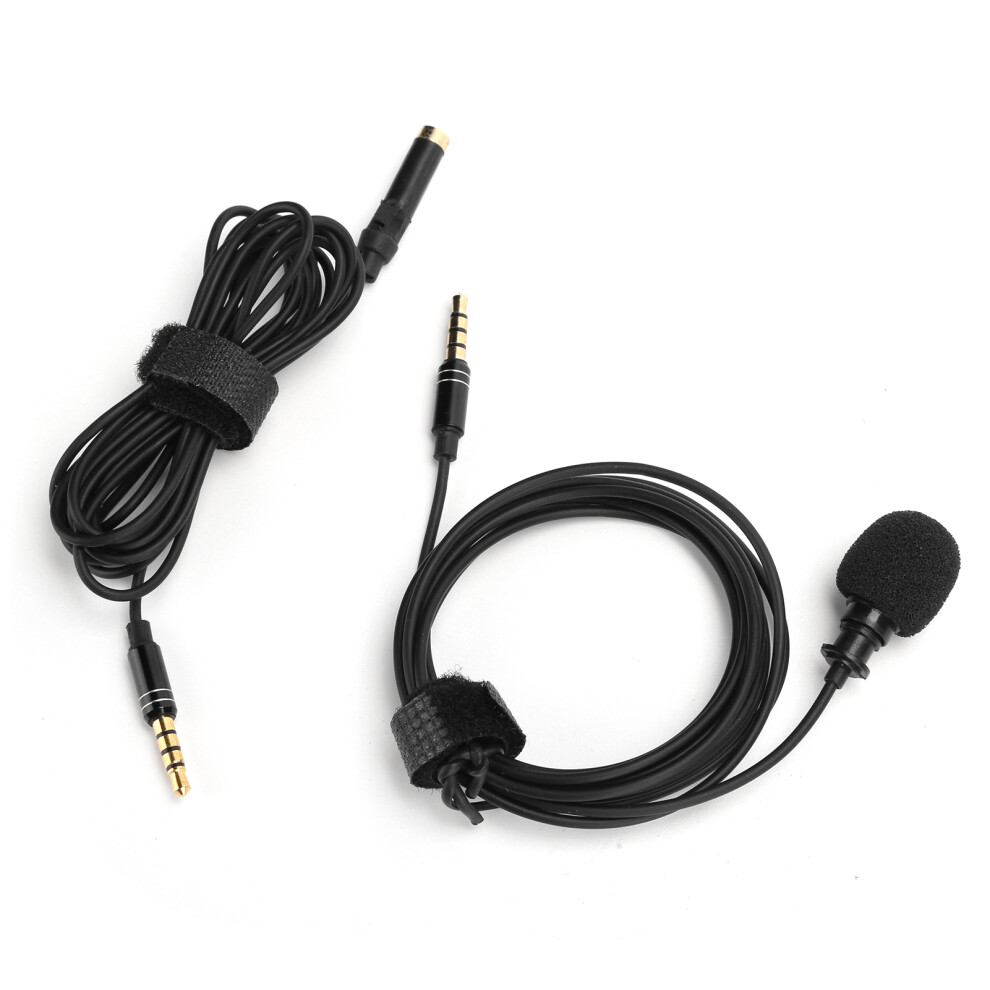 Mini Collar Lavalier Microphone 3.5Mm 2M For Recording & Live Streaming Black 9491359680912