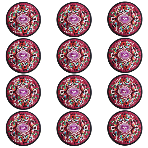 Vintage Floral Κεντημένο Κύπελλο Coaster, Πλενόμενο Κατάλληλο Πάχος Προστασίας Επίπλων