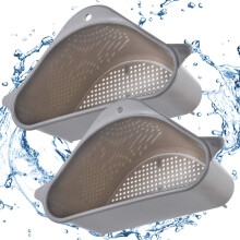 Cestello raccogli-scarichi in acciaio inox per lavello, ideale per cucina e bagno, con design triangolare, facile da installare e rimuovere,