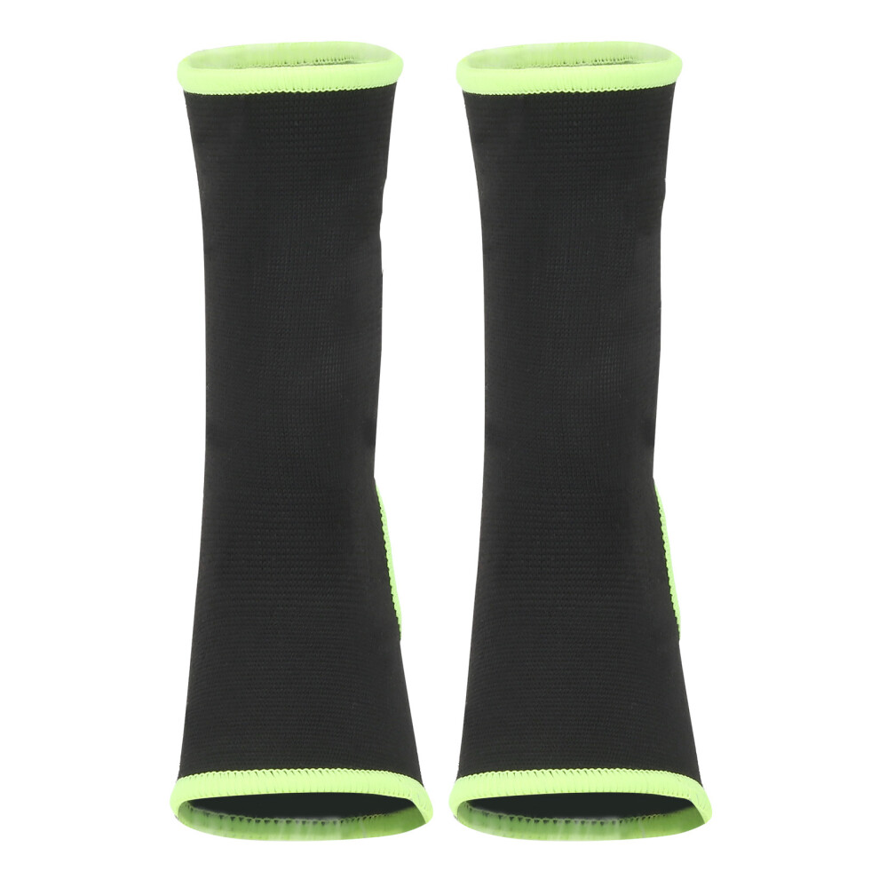 Black Breathable Nylon Ankle Brace Guard For Sports M Pair