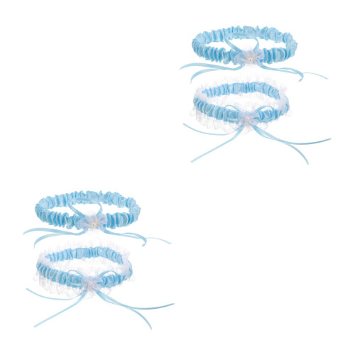4 Hochzeitsstrumpfband Spitze Blumenmuster Elastisch 2