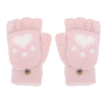 3 Paar Kinder Plüsch Halbfinger Für Draußen Pink
