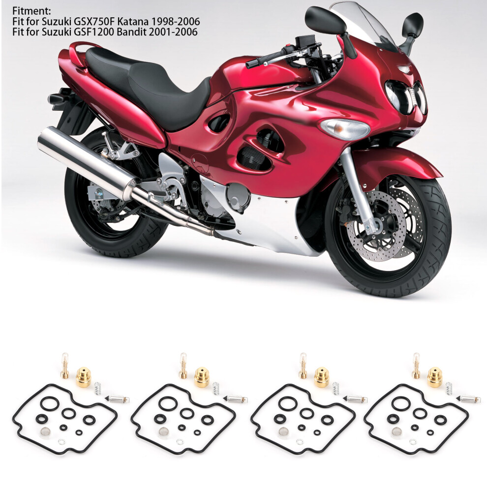 Durable Carburetor Repair Kit 4 Sets For Suzuki Gsx750f / Gsf1200 8731359686769