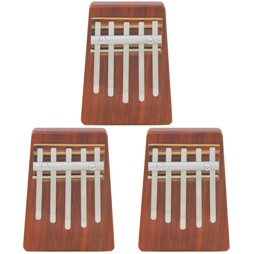 Mini Pianoforte 5 Note Kalimba In Legno Marrone Rossiccio 2