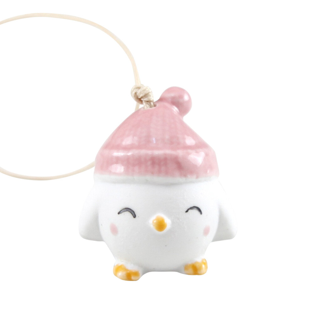 3 Sztuki Ceramiczny Wisiorek Z Dzwoneczkiem Ptaszek Kurczaczek RóżOwy-image