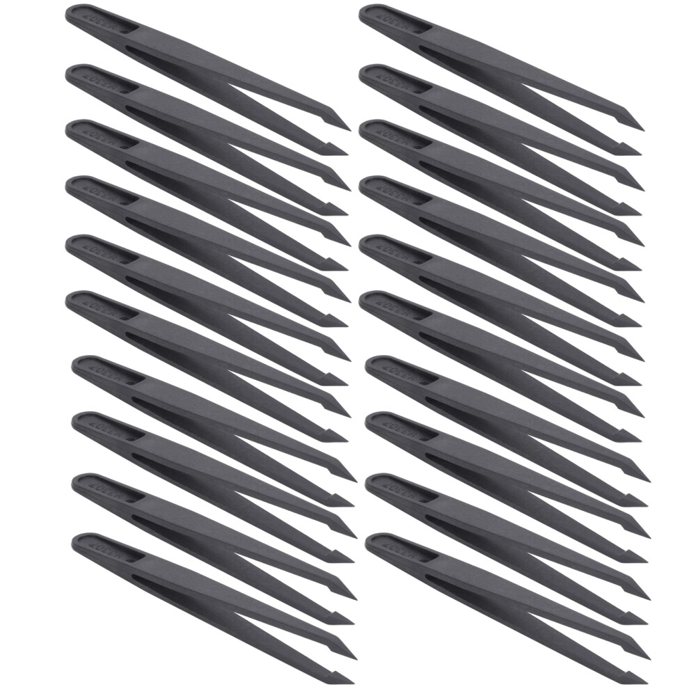 20Pcs Carbon Fiber AntiStatic Tweezers for Electronics Repair Model 93307