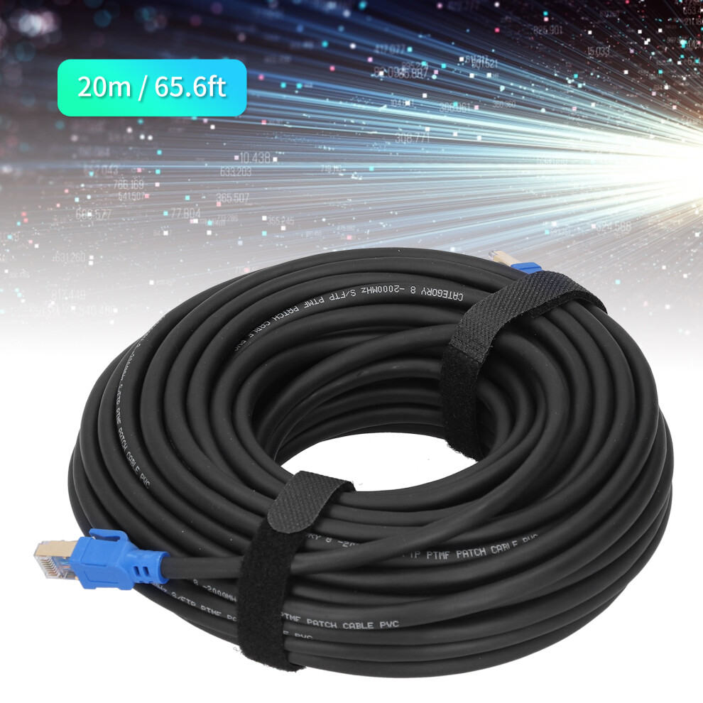 Reliable Cat8 Ethernet Cable 40Gbps 2000Mhz Plated Rj45 Lan Wires 20M Gold 4121359691773
