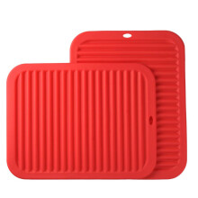 Presine flessibili antiscivolo resistenti al calore per uso in cucina, tappetino asciugapiatti con drenaggio e protezione superiori, sottopentola in