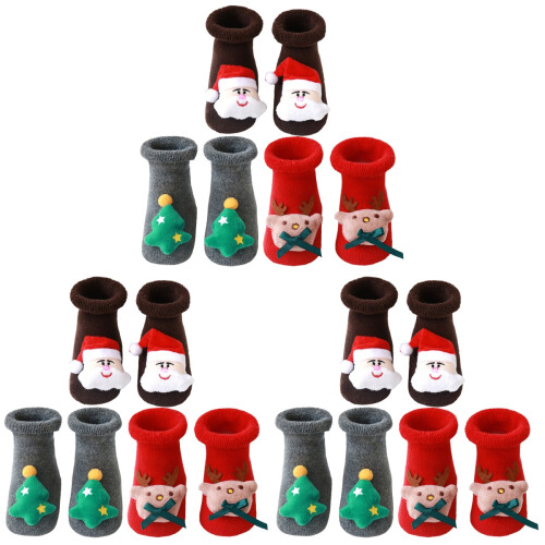 9 Paar Floor Socks Weihnachtsstrümpfe Winter 2