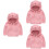 3 Piezas Abrigo Bebé Capucha Rosa 100cm 6