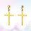 3 Pares De Pendientes Unisex Inoxidable Tuerca Dorado 11