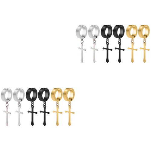 6 Pares Pendientes De Sin Perforación Para Mujer Y 2