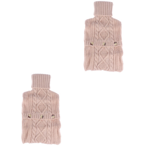 2 Unidades Botella 1 L con Funda Plegable (Beige) 2