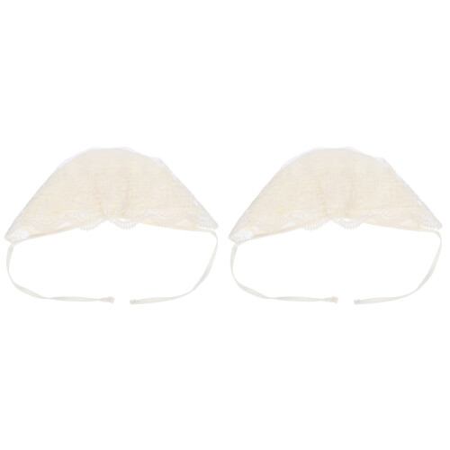 2Ud Gorro De Encaje Beige Para Bebé, Y Con 2