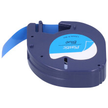 Label Tape Replacement for DYMO LETRATAG, 12mm x 4m, Black on Blue