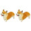 2 Pièces Figurine Corgi En Résine Décoration Bureau 2