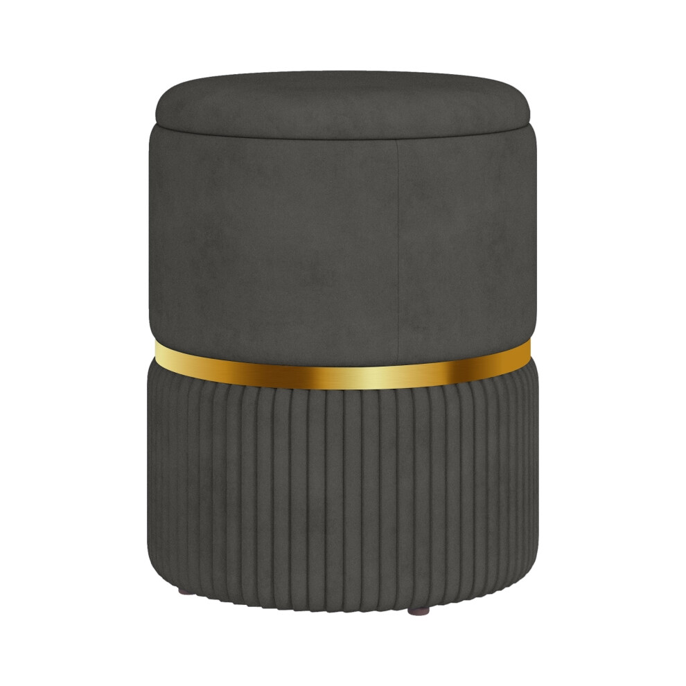 Velvet-Feel Storage Ottoman Grey - Multi-Functional Footstool with Hidden Storage Compact 90cm x 40cm Seat Modern Home Decor-image-OPC-PMV8J7S-NEW