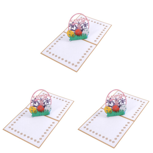 3 Pièces 3D Œufs Fleurs Découpées Pour Cartes Beige 1