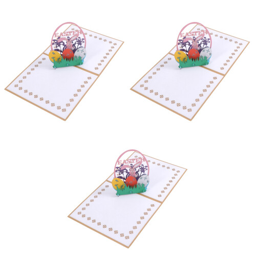 3 Pièces 3D Œufs Fleurs Découpées Pour Cartes Beige 2