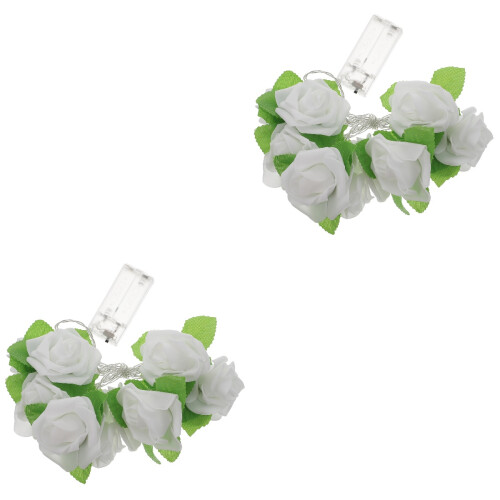2 Sets LED Simulated Rose String Lights For Wedding Decor 2