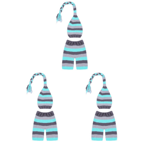 3 Pièces Accessoires Photo - Bonnet Rayé Et Pantalon 1 1
