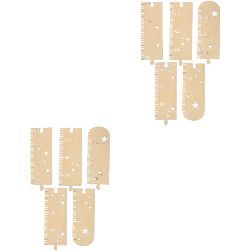2 Sets Wooden Height Ruler Splice Growth Chart Wall 2