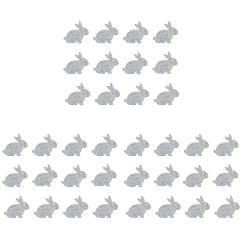 72 Pcs Grey Rabbit Placemat Easter Table Mat Fabric Bunny Coasters 1