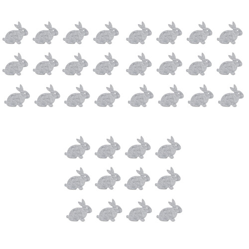 72 Pcs Grey Rabbit Placemat Easter Table Mat Fabric Bunny Coasters 2