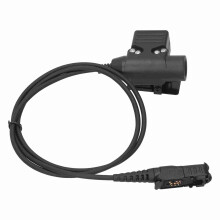 PTT-Kabel-Headset-Adapter für Funkmodelle, 1m Schwarz, Leichtgewicht