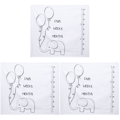 3Pcs Newborn Monthly Blanket With Elephant Pattern 2
