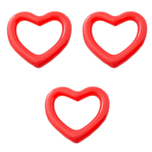 3 Pcs Heart-Shaped Thickened Floating Mat Eco-Friendly Red For Adults 2
