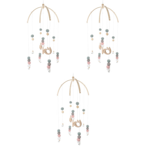 3Pcs Mobile Nursery Decoration Plush Ball Hanging Ornament 2