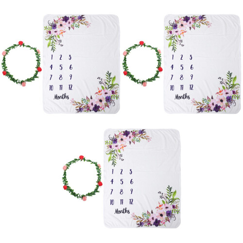 3 Sets Baby Monthly Blanket Photo Prop 2